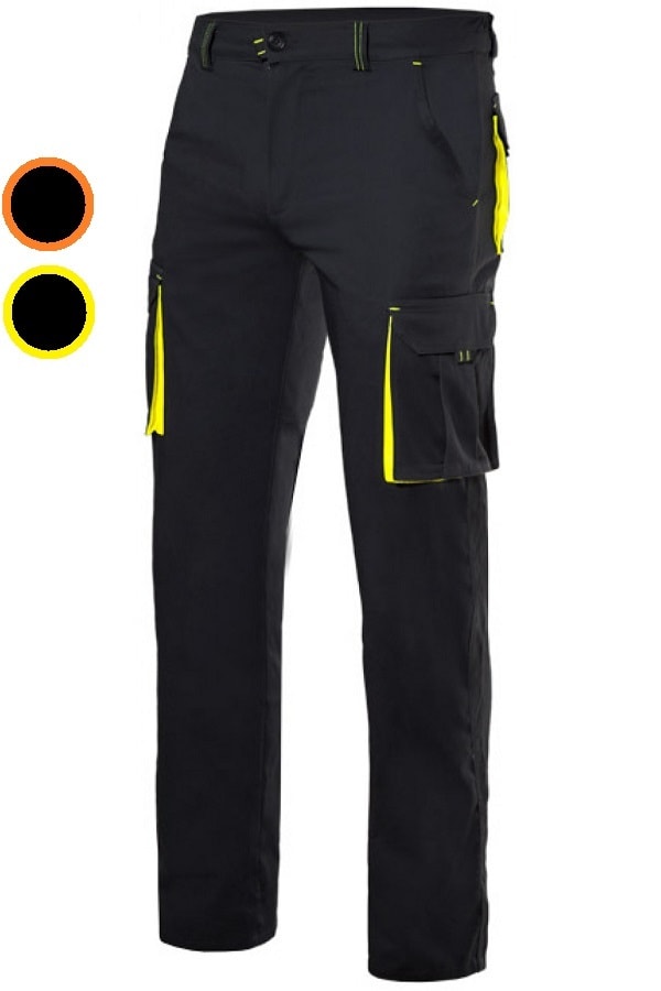 Pantaloni bicolore Neri Stretch multitasche