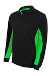 Polo bicolor a maniche lunghe nera e verde