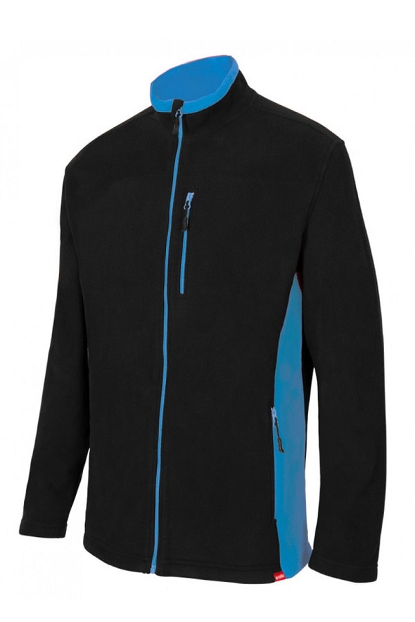 Pile bicolore Nera a zip intera profilo rosso