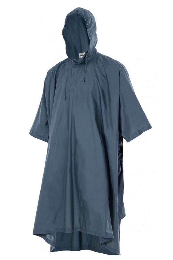 Poncho antipioggia con cappuccio blu