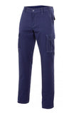 Pantaloni multitasche Slim in polycotone Blu marino