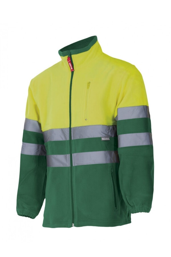 Pile alta visibilità Zip Intera giallo verdone