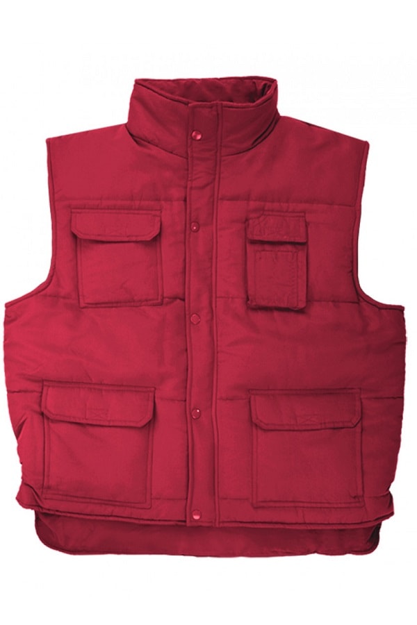 Gilet trapuntato multitasche rosso