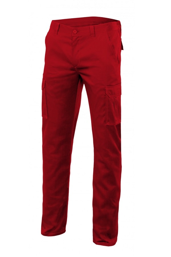 Pantalone multitasche Stretch elasticizzato ROSSO