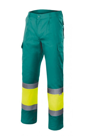 Pantaloni ad alta visibilità verde giallo