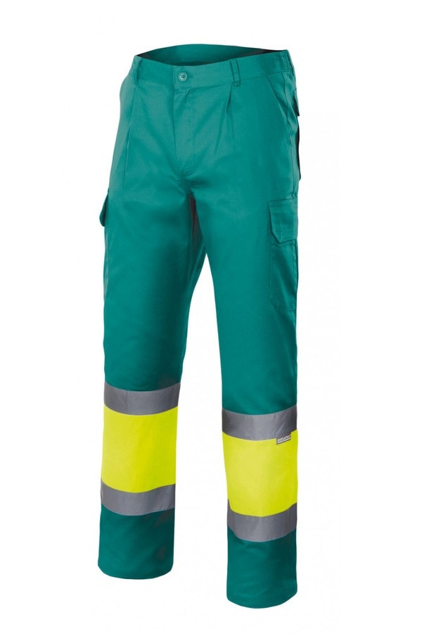 Pantaloni ad alta visibilità verde giallo