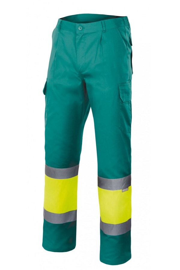 Pantaloni alta visibilità Stretch verde giallo