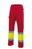 Pantaloni ad alta visibilità rosso giallo