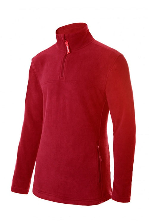 Piles ultrasoft colorato Zip Collo rosso