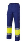 Pantaloni ad alta visibilità bluette giallo