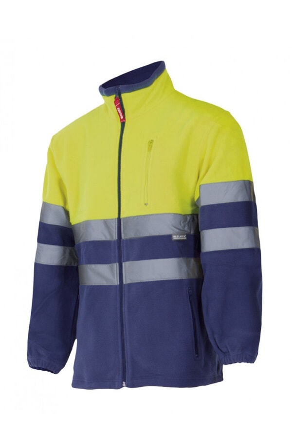 Giacca pile alta visibilità bicolor Zip Intera