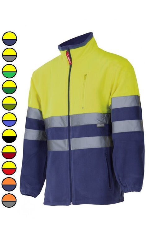 Giacca pile alta visibilità bicolor Zip Intera