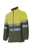 Pile alta visibilità Zip Intera giallo verde militare