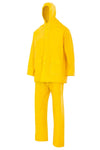 Vestito anti-pioggia due pezzi con cappuccio giallo