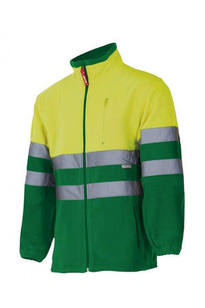 Pile alta visibilità Zip Intera giallo verde