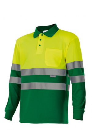 Polo alta visibilità LS gialla verde