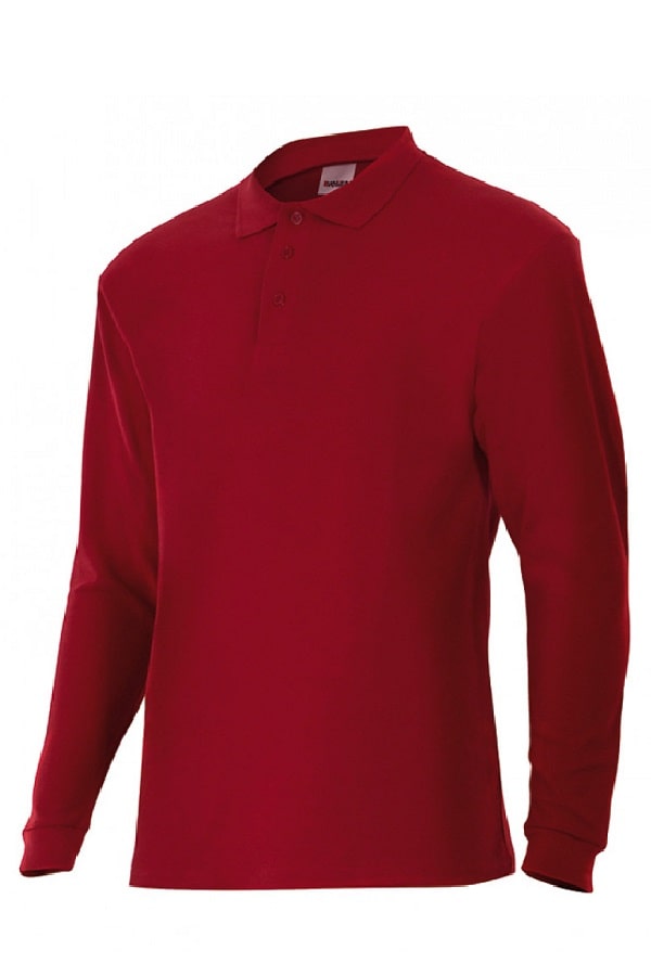 Polo colorata unisex in polycotone Maniche Lunghe