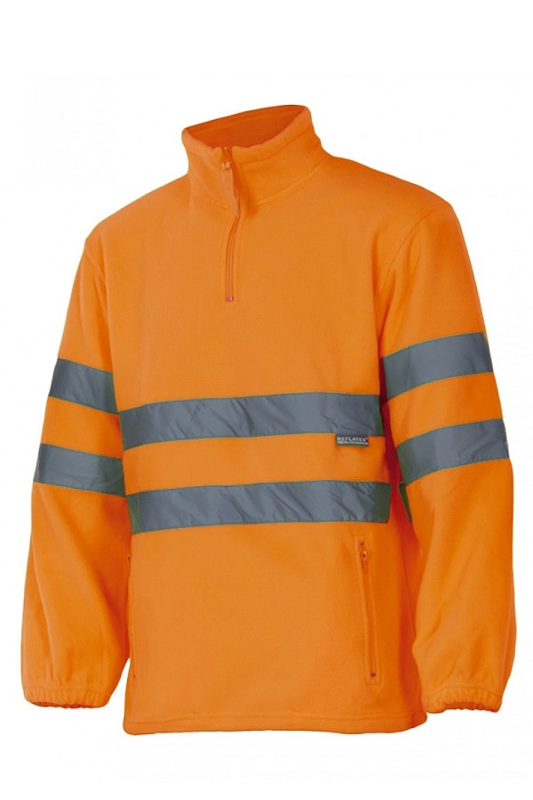 Giacca di pile ad alta visibilità arancio