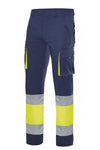 Pantaloni alta visibilità Stretch blu giallo