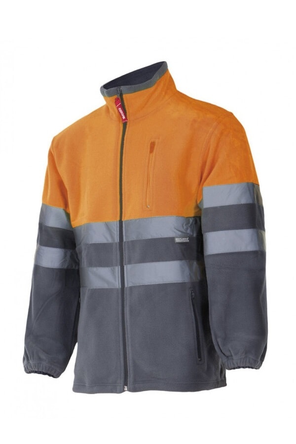 Pile alta visibilità Zip Intera arancio grigio