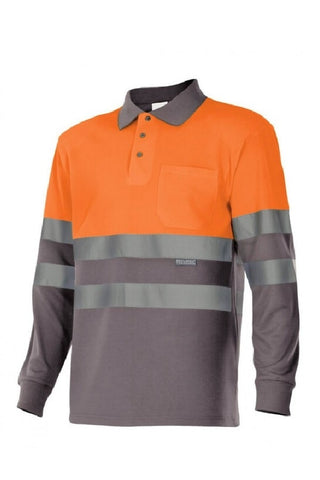 Polo alta visibilità LS arancio grigio