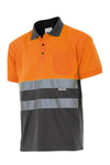 Polo alta visibilità arancio grigio