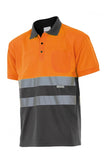 Polo alta visibilità arancio grigio