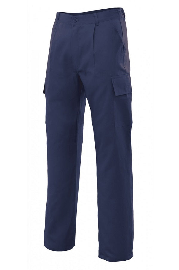 Pantaloni multitasche in polycotone blu navy