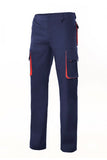 Pantaloni Blu multitasche blu e rossi