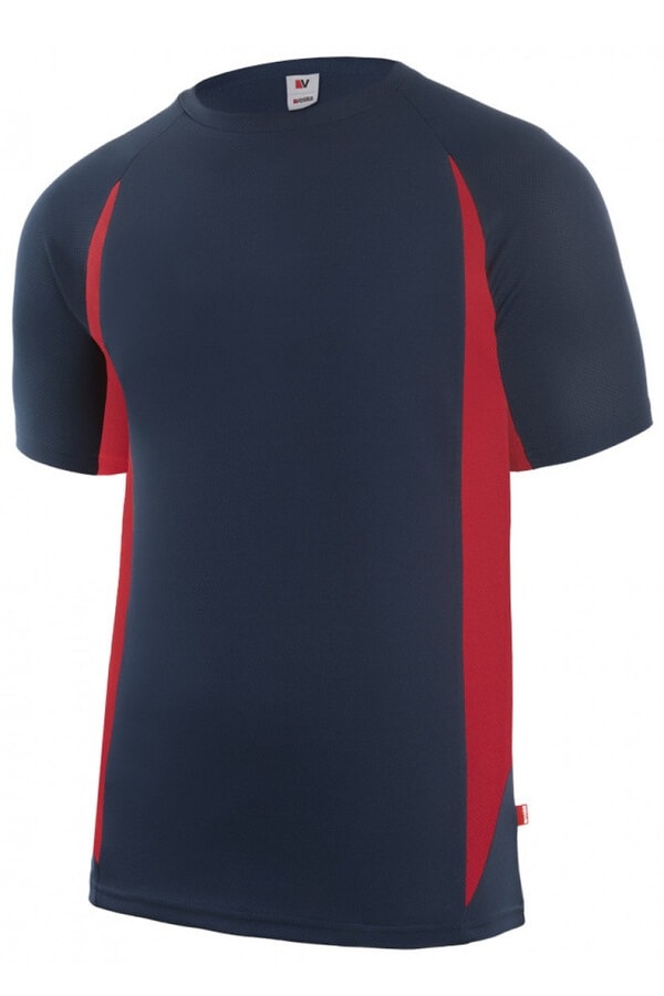 Maglietta tecnica bicolore Blu rossa