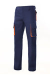 Pantaloni Blu multitasche blu e arancio