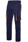 Pantaloni bicolore Blu Arancio Stretch multitasche