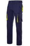 Pantaloni bicolore Blu Gialli Stretch multitasche