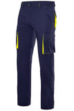 Pantaloni bicolore Blu Gialli Stretch multitasche