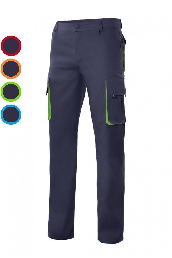 Pantaloni Blu bicolore multitasche