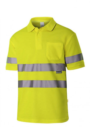 Polo alta visibilità Cotone gialla