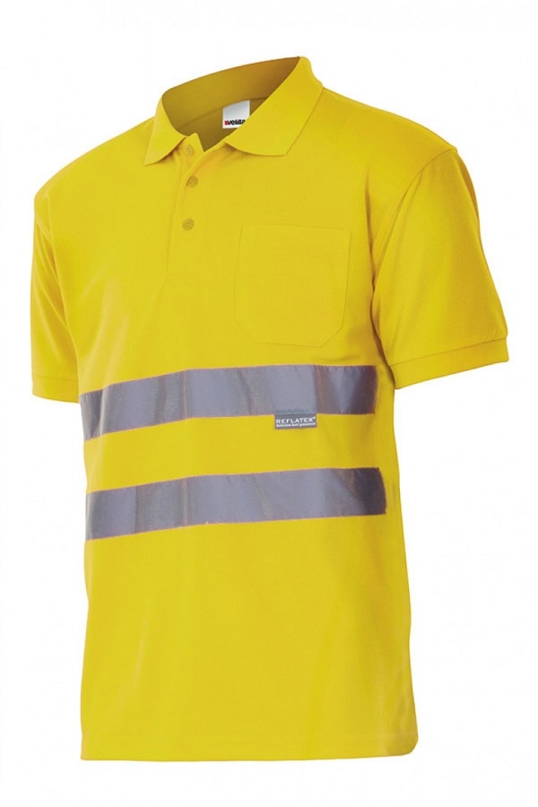 Polo alta visibilità Polyestere Maniche Corte