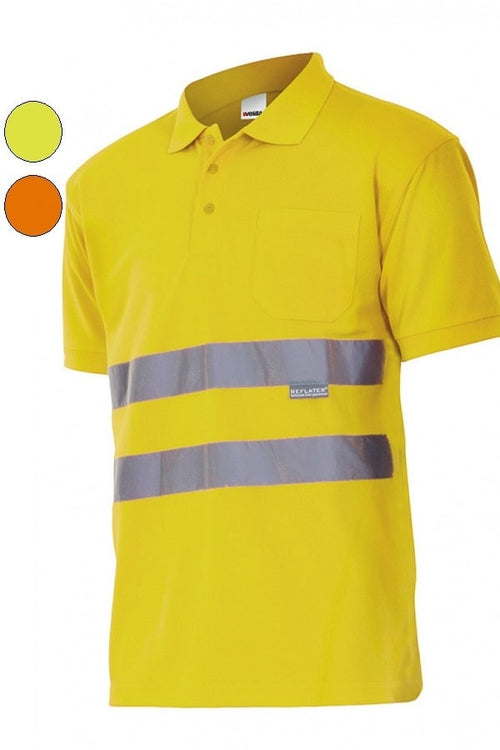 Polo alta visibilità Polyestere Maniche Corte