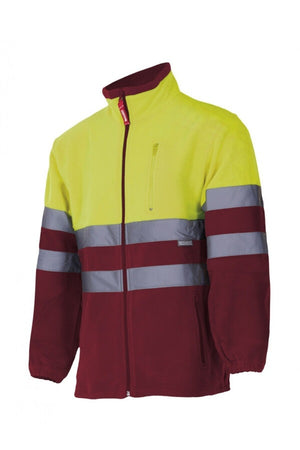 Pile alta visibilità Zip Intera giallo bordeaux