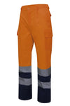 Pantaloni Bicolore multitasche alta visibilità Arancioni