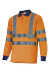 Polo bicolor alta visibilità Polyestere LS Arancio