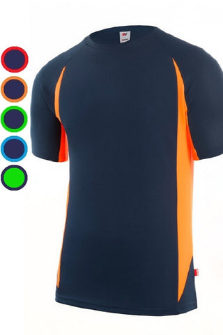 Maglietta tecnica bicolore Blu