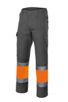 Pantaloni ad alta visibilità grigio arancio