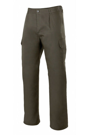 Pantaloni multitasche in polycotone Verde Militare