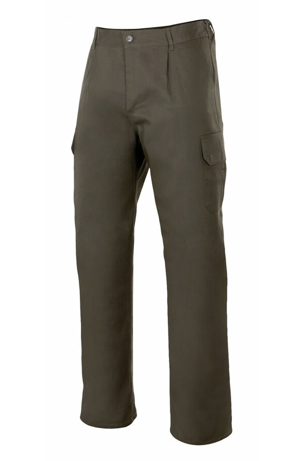 Pantaloni multitasche in polycotone Verde Militare