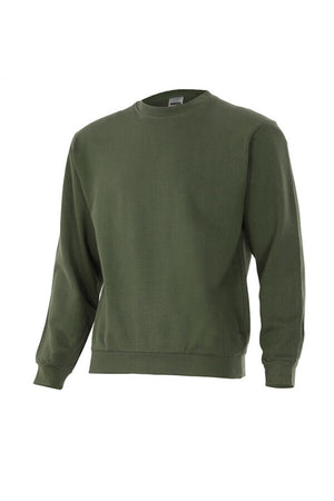 Felpa Colorata a Girocollo verde militare