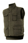 Gilet trapuntato multitasche verde militare