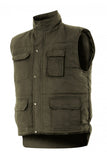 Gilet trapuntato multitasche verde militare