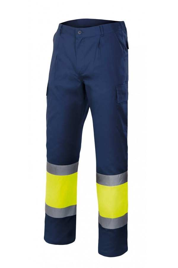 Pantaloni Bicolore multitasche alta visibilità Foderati