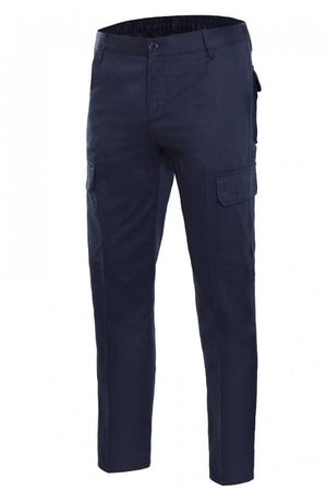 Pantaloni Multitasche 100% Cotone Blu